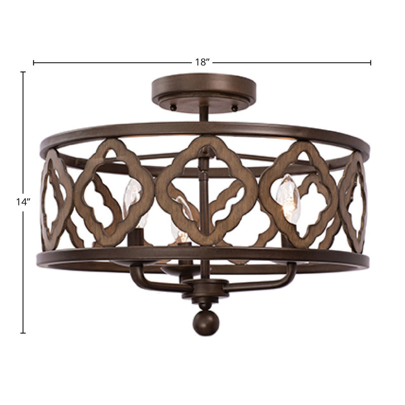 Whittaker 3 LT Brownstone Semi-Flush Mount Kalco