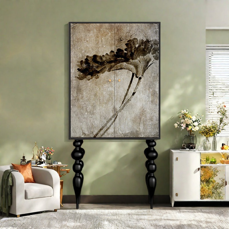 Modern Minimalist Double-Door Wardrobe, Noir / gris foncé
