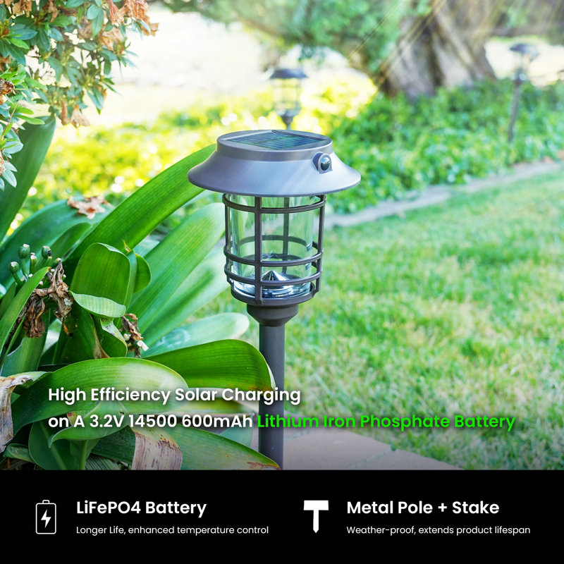 Solar Powered Integrated LED Pathway Light, Black