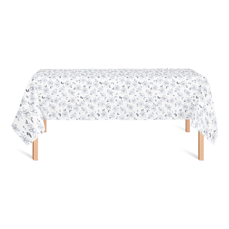 Nappe florale en polyester, Gris foncé, L 102 po x l 58 po
