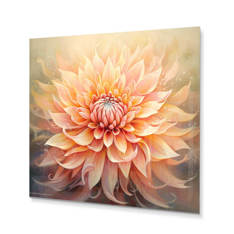 Garden Dahlia Palette III - Art mural floral en métal, H 16 po x l 16 po x P 1 po