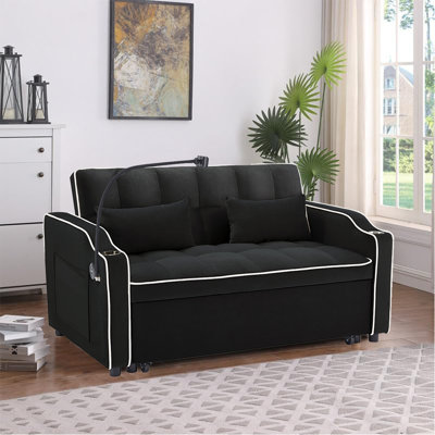 Accoudoir carré en velours Willabelle 54,72 po