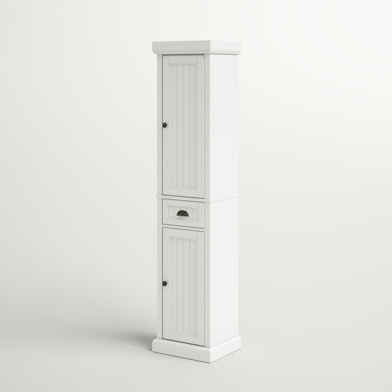 Arjae Linen Cabinet, Distressed White