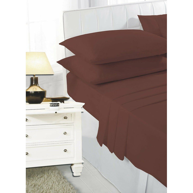 Harwill Percale Fitted Sheet, Chocolate, Single (3')