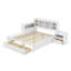 Lit plateforme en bois avec espace de rangement multifonctionnel, table de chevet, tiroirs, ports USB et bureau-624901278