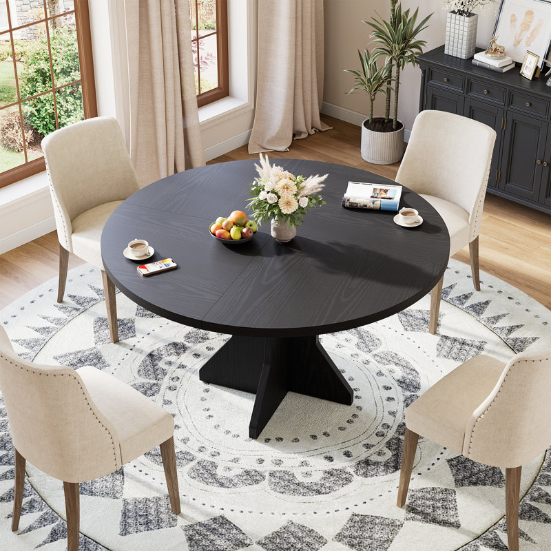 Extendable Solid Wood Base Dining Table