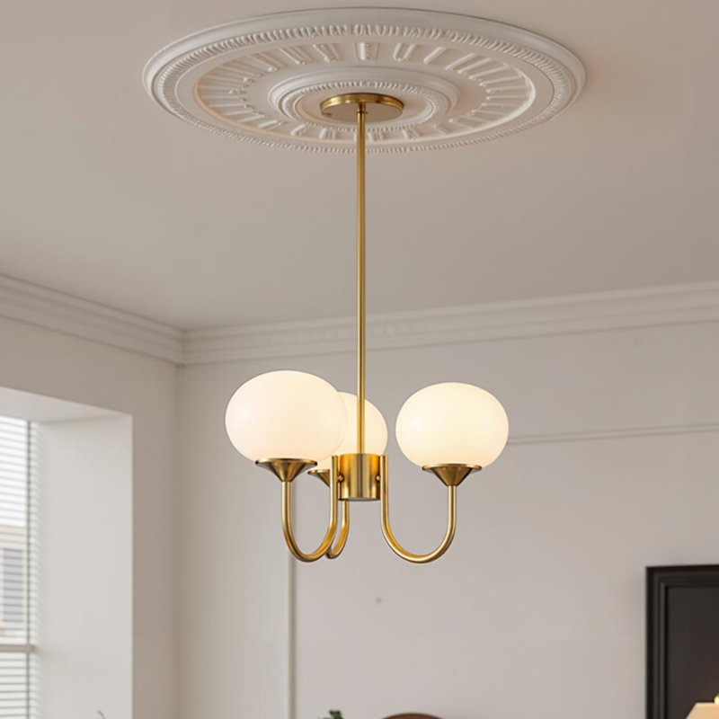 Unique Gold Sputnik Chandelier Light Fixture White Globe