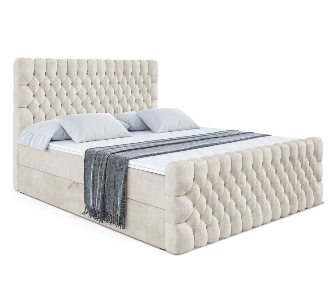 Boxspringbett mit bettkasten und Topper