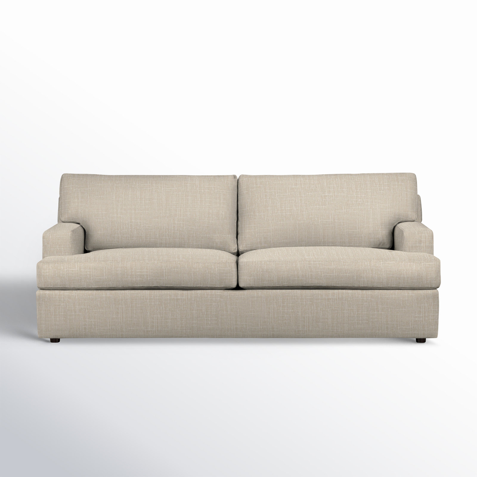 Cleo 84" Upholstered Custom Sofa, Lena Sand Performance Linen Blend