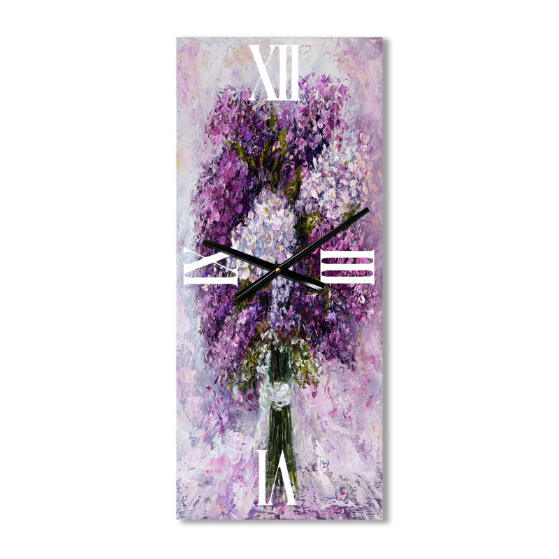 Horloge murale mauve - bouquet de jacinthe mauve, Petit