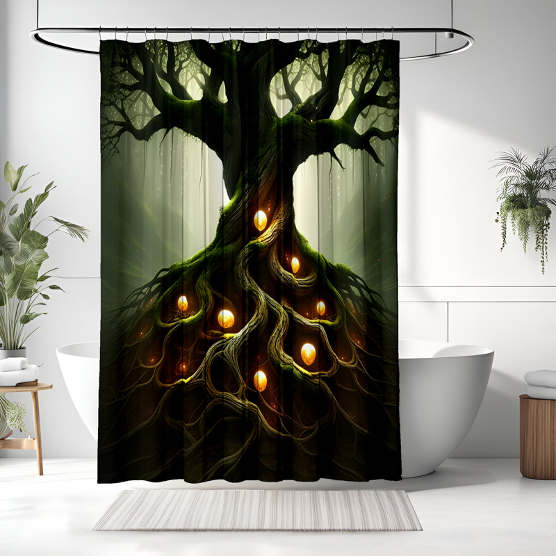 Shower Curtain w/ Bathmat, 72"H x 70"W