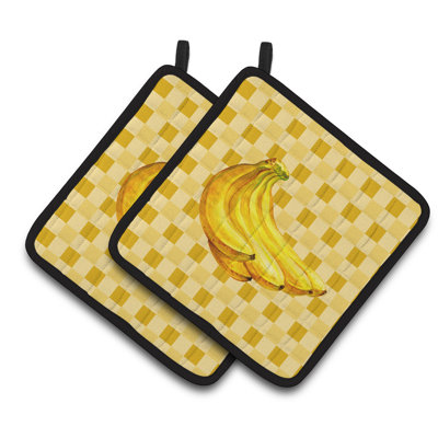 Ensemble de bananes de bananes de caroline sur basketweave cuisinier poignée
