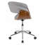 Chaise de bureau en bois de noyer et tissu gris clair