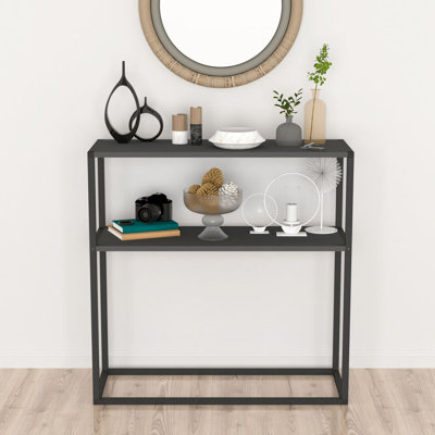 Aigar 90cm Solid Wood Top Console Table