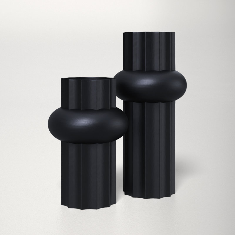 Keita Handmade Ceramic Table Vase, Antique Black