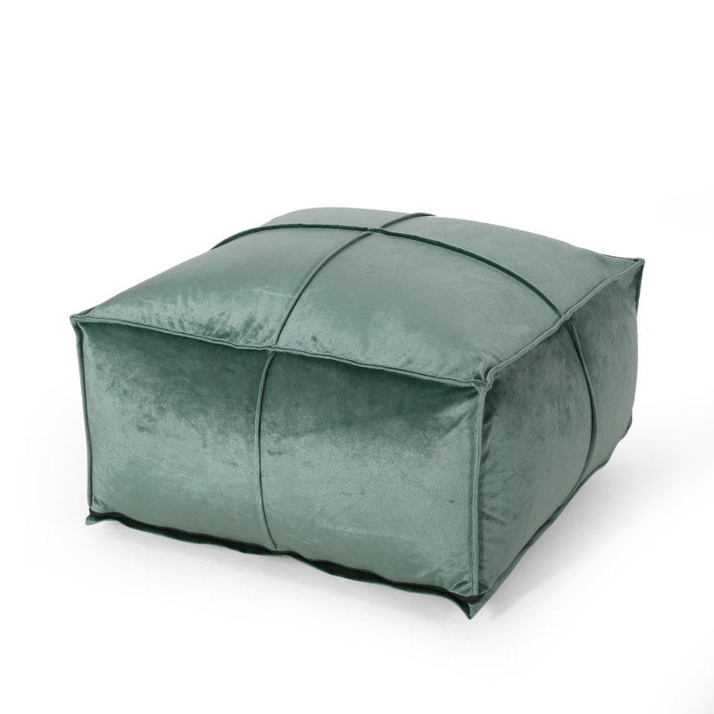 Mariya Velvet Pouf, Turquoise