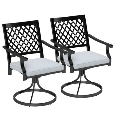 Ensemble de 2 chaises d'extérieur pivotantes avec accoudoirs