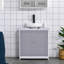Armoire de rangement, lavabo sur piédestal, base de meuble-lavabo, salle de bain sous évier avec découpe en U et tablette interne réglable