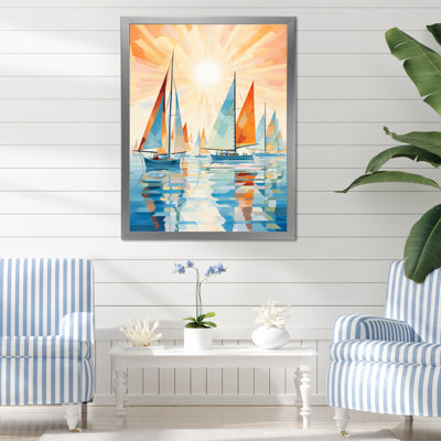 Minimalisme voilier Rhythms X - nautique et plage, reproduction d'art sur toile
