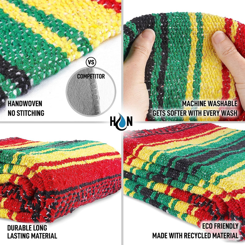 Hand Woven Heated Blanket, Rasta