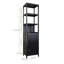 Grande armoire de rangement avec porte à volets et 3 tablettes, armoire de rangement autoportante en lin pour le salon, la cuisine et la salle de bain