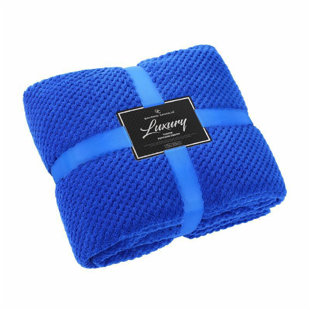 Teddy Popcorn Waffle Throw Blanket Soft Warm Cosy Lightweight Waffle Decorative Blanket for Sofa Couch Bed Bedroom Living Room