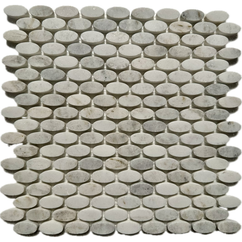 Carreau de mosaïque de marbre rond 1 po x 1 po