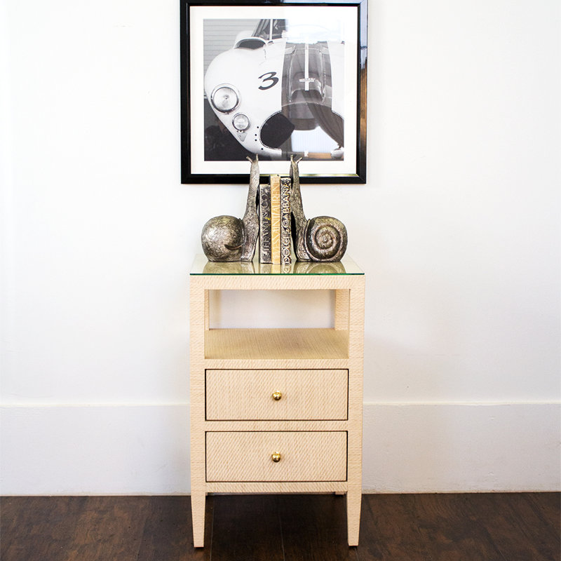Roscoe Glass End Table, Natural