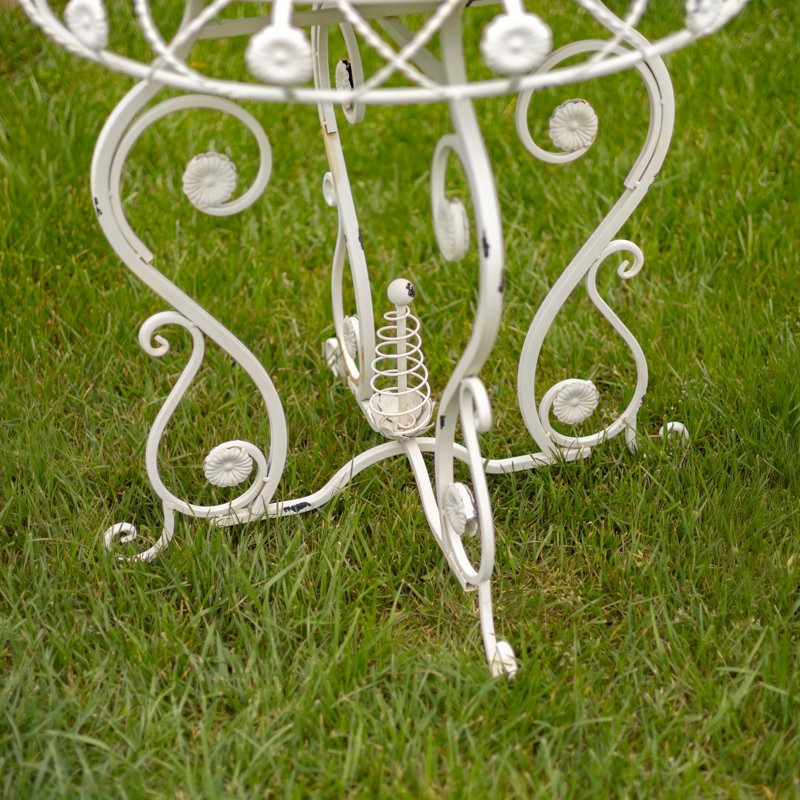 Angellea 2 - Person Patio Dining Set with Round Table , Cushions Included, White