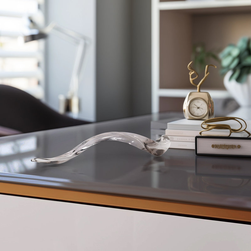 Decorative Antler Frosted Glass Figurine for Home Decor – Contemporay Decorative Object Suitable for Entryway Table Accent and Living Room Decoration