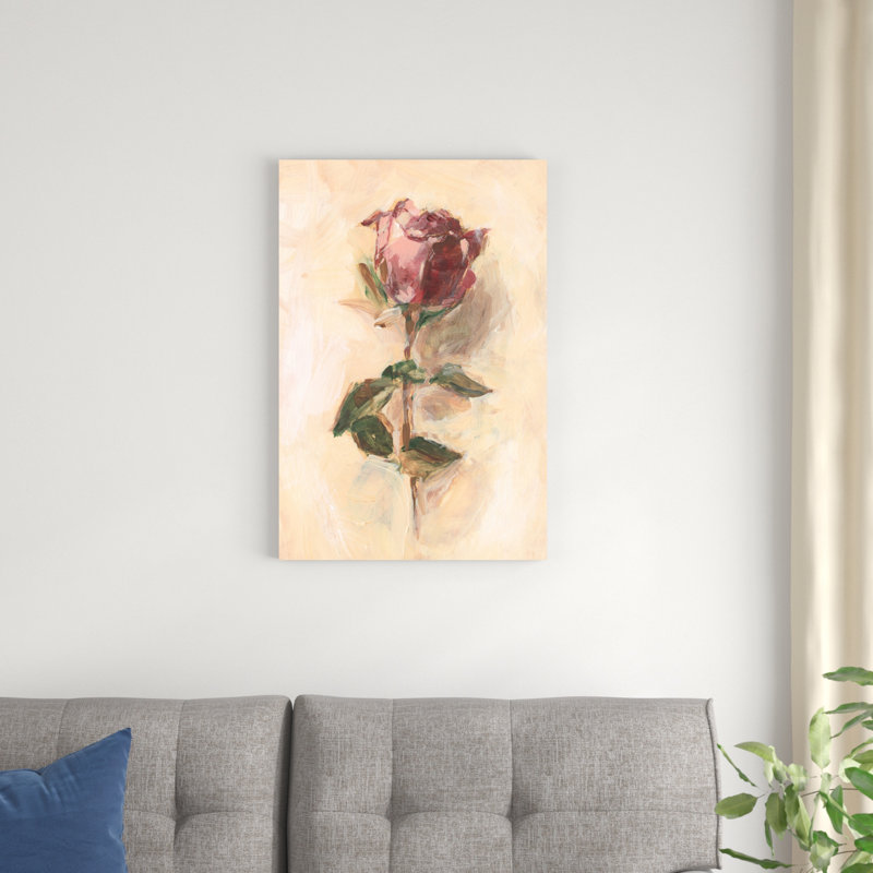 Painterly Rose Study I, H 30 po x l 20 po x P 1,25 po