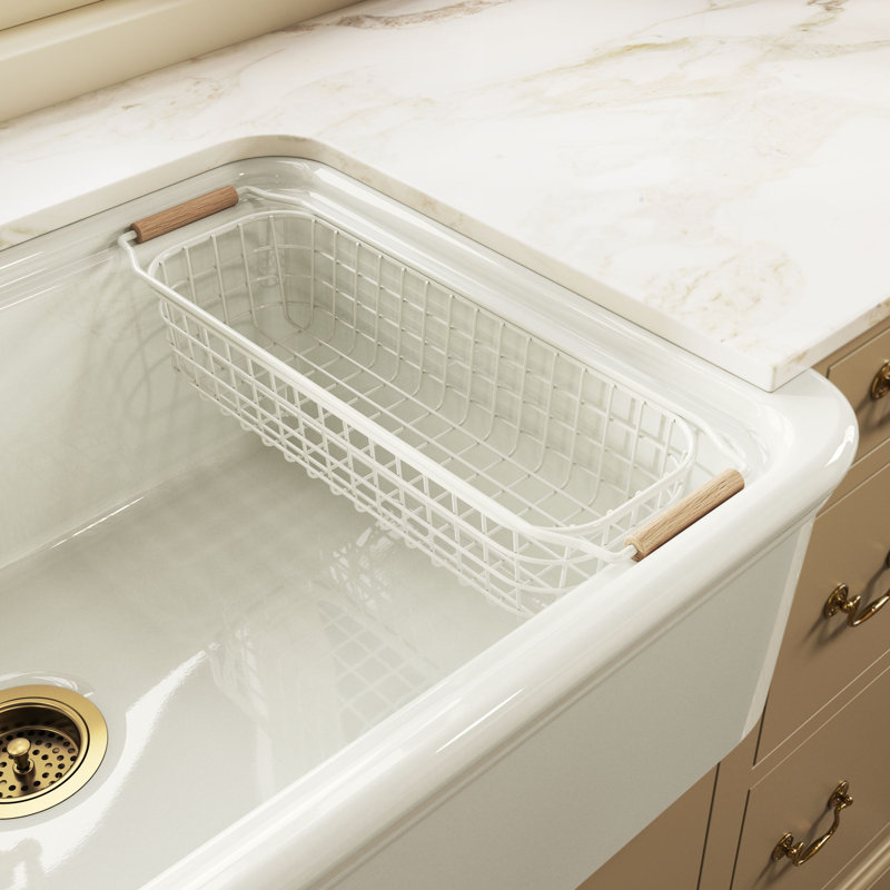 Panier pour évier de cuisine Audrinewire Audrinewire, Blanc foncé