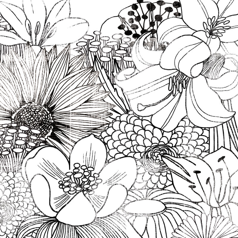 Contemporary Garden II - noir et blanc, H 12 po x l 12 po x P 1,25 po