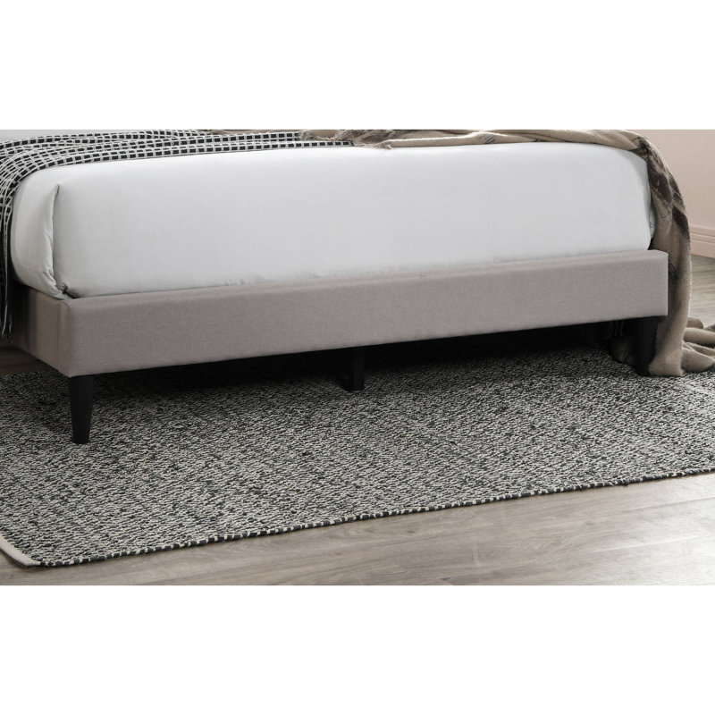 Modern Eye-Catching 1Pc Bed Burlap Fabric Unique Diamond Design Headboard Bedframe, Light Brown