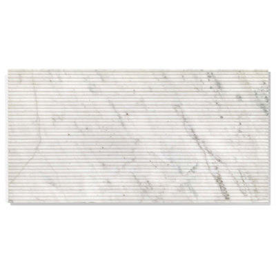 Carreau de marbre cannelé 3D naturel 12 "x 24" avec finition texturée pour mur, 1 boîte 4 pièces