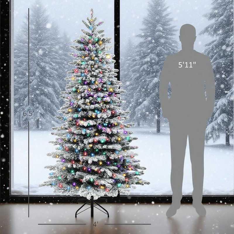 Arbre de Noël artificiel enneigé 6,5 pi