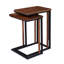 Ensemble de deux tables de bout rectangulaires imbriquées en bois massif brun de 25 po