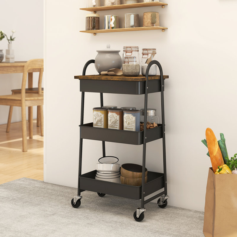 Kitchen Cart, Rustic Brown/Black
