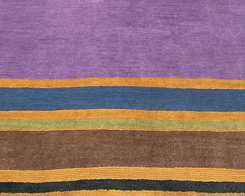 Copacabana Wool Striped Area Rug in Brown/Orange/Purple, Rectangle 12' x 16'
