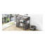 Lit mezzanine simple avec bureau en U, tiroirs et tablettes de rangement, brun antique