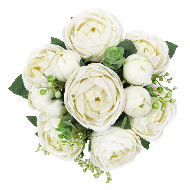 Buisson de renoncule classique, Blanc crème