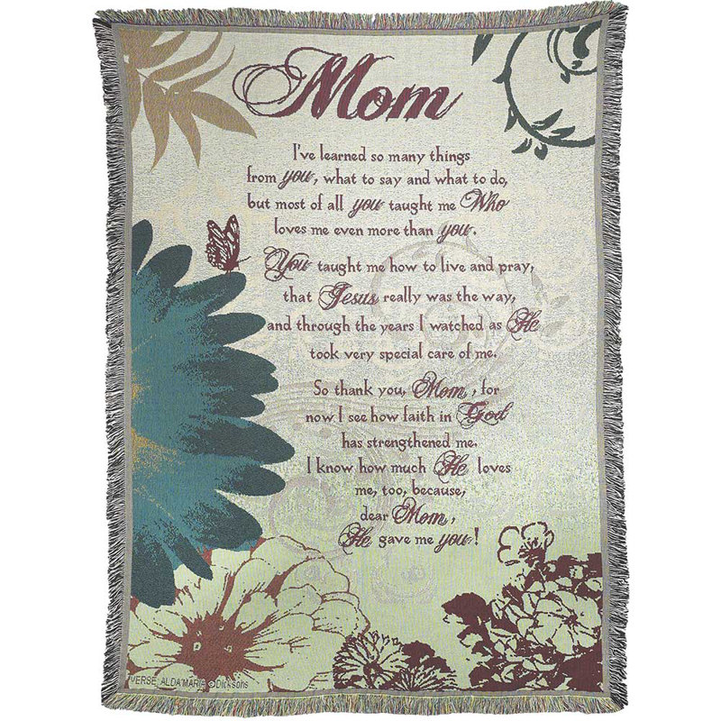 Jeté 100% coton maman tapisserie Mom