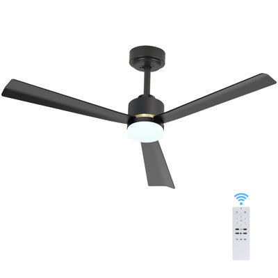 52" Low Profile Ceiling Fan with Light, Remote Control, Flush Mount, Reversible, 3 CCT Dimmable