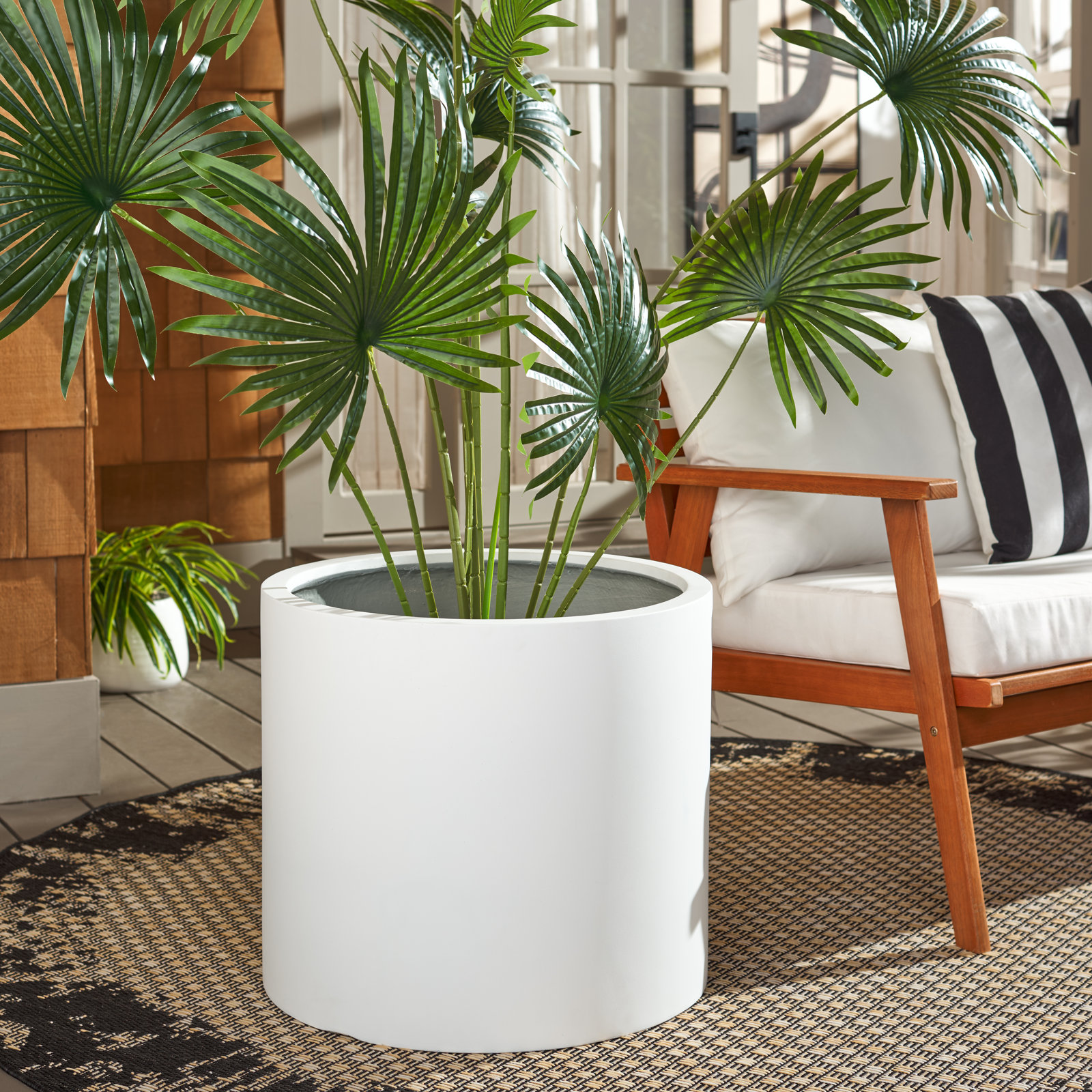 Mcguire Pot Planter, White, 12.9" H x 14.5" W x 14.5" D