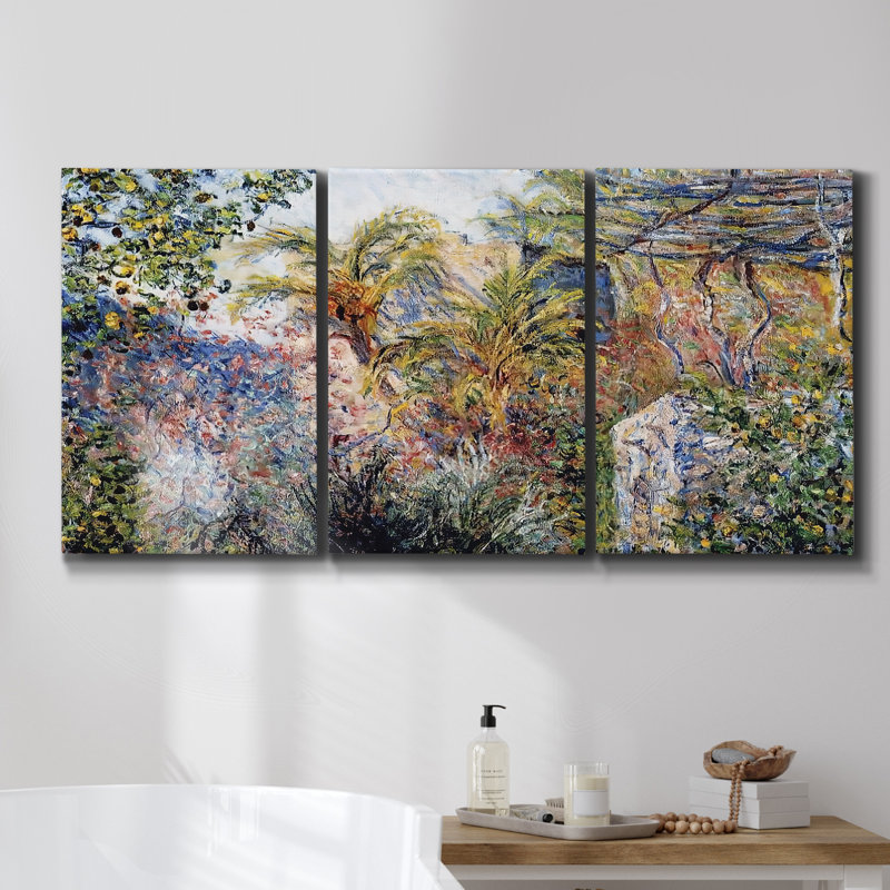 Amalfi sur toile, reproduction de 3 pièces, H 27 po x l 54 po x P 2 po
