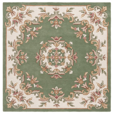 Tapis floral en laine / coton touffeté à la main Stender