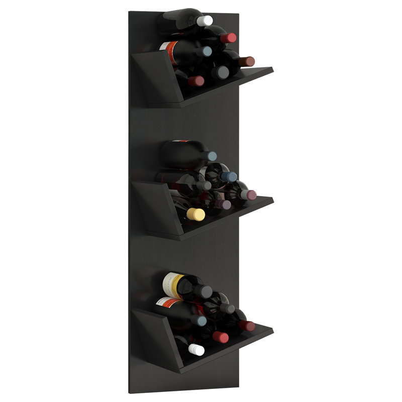 Slater Wall Mounted Wine Bottle Rack, Black