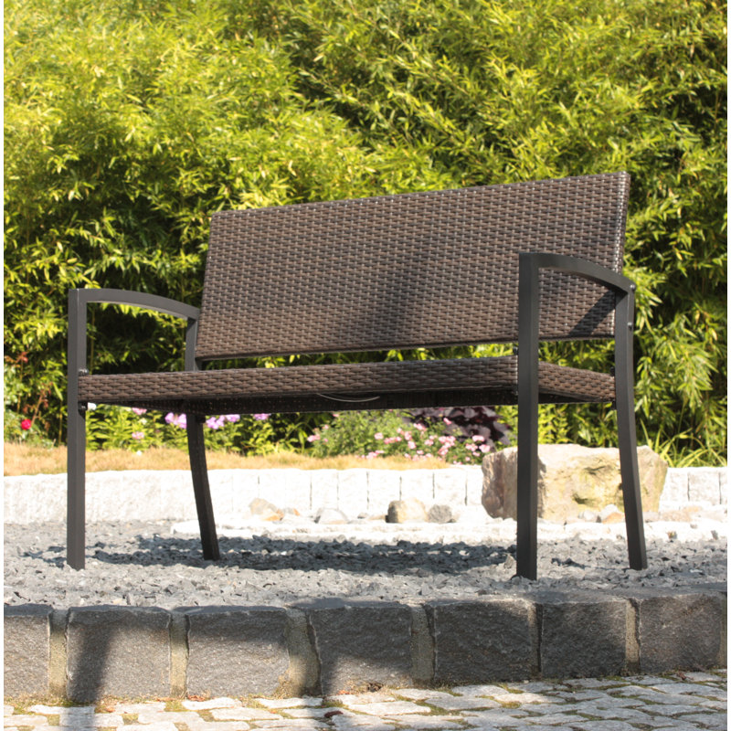 Alondra Metal/Plastic Outdoor Bench, Coffee