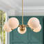 Luminaire suspendu sphère 5 lumières Mid-Century