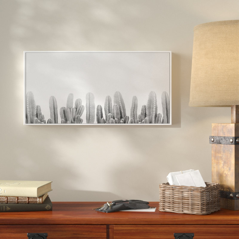 " Cacti Splendor ", 8" H x 12" W x 1.5" D, Black Framed